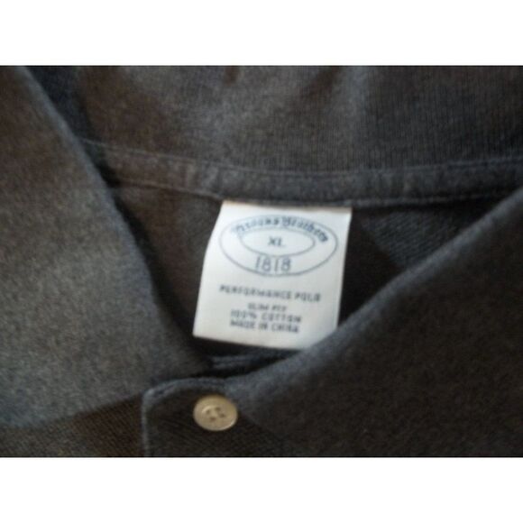 Brooks Brothers Polo‎ Men Sz XL 1818 Gray Short Sleeve Preppy Slim Fit - Picture 3 of 8